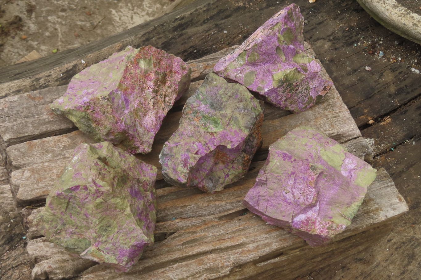Natural Stichtite Cobbed Specimens x 5 From Barberton, South Africa - Toprock Gemstones and Minerals 