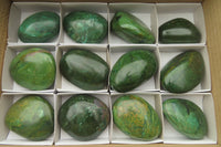 Polished Green Verdite Palm Stones x 12 From Zimbabwe - Toprock Gemstones and Minerals 