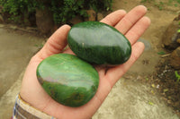 Polished Green Verdite Palm Stones x 12 From Zimbabwe - Toprock Gemstones and Minerals 