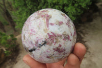 Polished Rubellite Pink Tourmaline Spheres x 2 From Ambatondrazaka, Madagascar - Toprock Gemstones and Minerals 