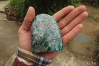 Polished Rare Emerald Mica In Matrix Standing Free Forms x 3 From Mutoko, Zimbabwe - Toprock Gemstones and Minerals 