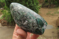 Polished Rare Emerald Mica In Matrix Standing Free Forms x 3 From Mutoko, Zimbabwe - Toprock Gemstones and Minerals 