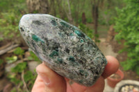Polished Rare Emerald Mica In Matrix Standing Free Forms x 3 From Mutoko, Zimbabwe - Toprock Gemstones and Minerals 