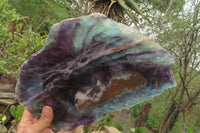 Polished Watermelon Fluorite Slice x 1 From Uis, Namibia - Toprock Gemstones and Minerals 