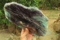 Polished Watermelon Fluorite Slice x 1 From Uis, Namibia - Toprock Gemstones and Minerals 