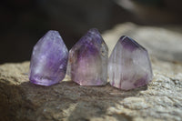 Polished Smokey Amethyst Window Quartz Crystals x 20 From Akansobe, Madagascar - Toprock Gemstones and Minerals 
