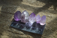 Polished Smokey Amethyst Window Quartz Crystals x 20 From Akansobe, Madagascar - Toprock Gemstones and Minerals 