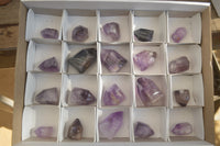 Polished Smokey Amethyst Window Quartz Crystals x 20 From Akansobe, Madagascar - Toprock Gemstones and Minerals 