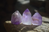 Polished Smokey Amethyst Window Quartz Crystals x 20 From Akansobe, Madagascar - Toprock Gemstones and Minerals 