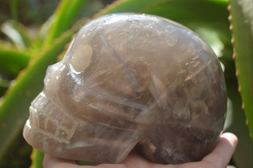 Hand Made Smokey Quartz Skull Carving x 1 From Madagascar - Toprock Gemstones and Minerals 