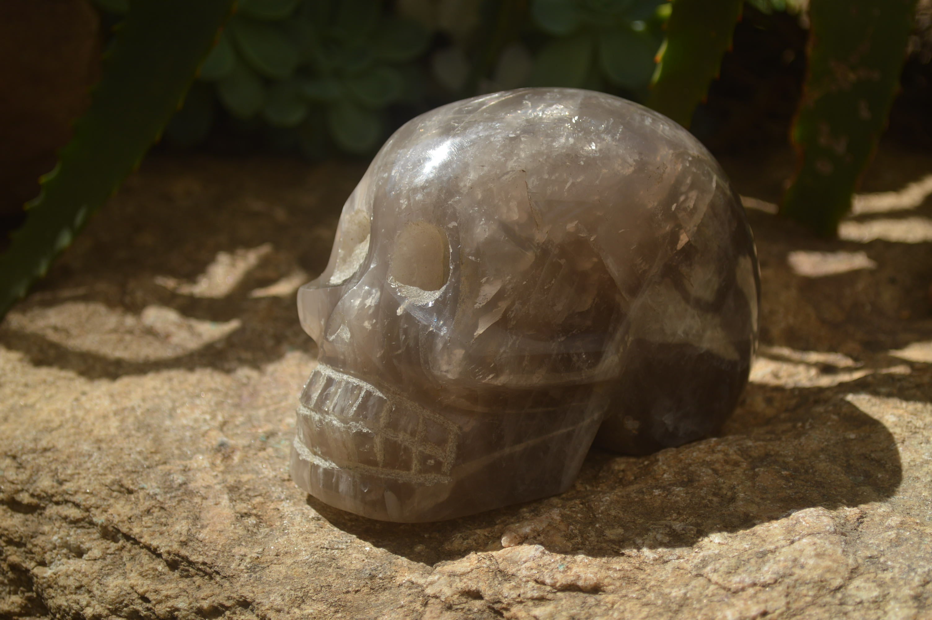 Hand Made Smokey Quartz Skull Carving x 1 From Madagascar - Toprock Gemstones and Minerals 