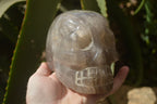 Hand Made Smokey Quartz Skull Carving x 1 From Madagascar - Toprock Gemstones and Minerals 