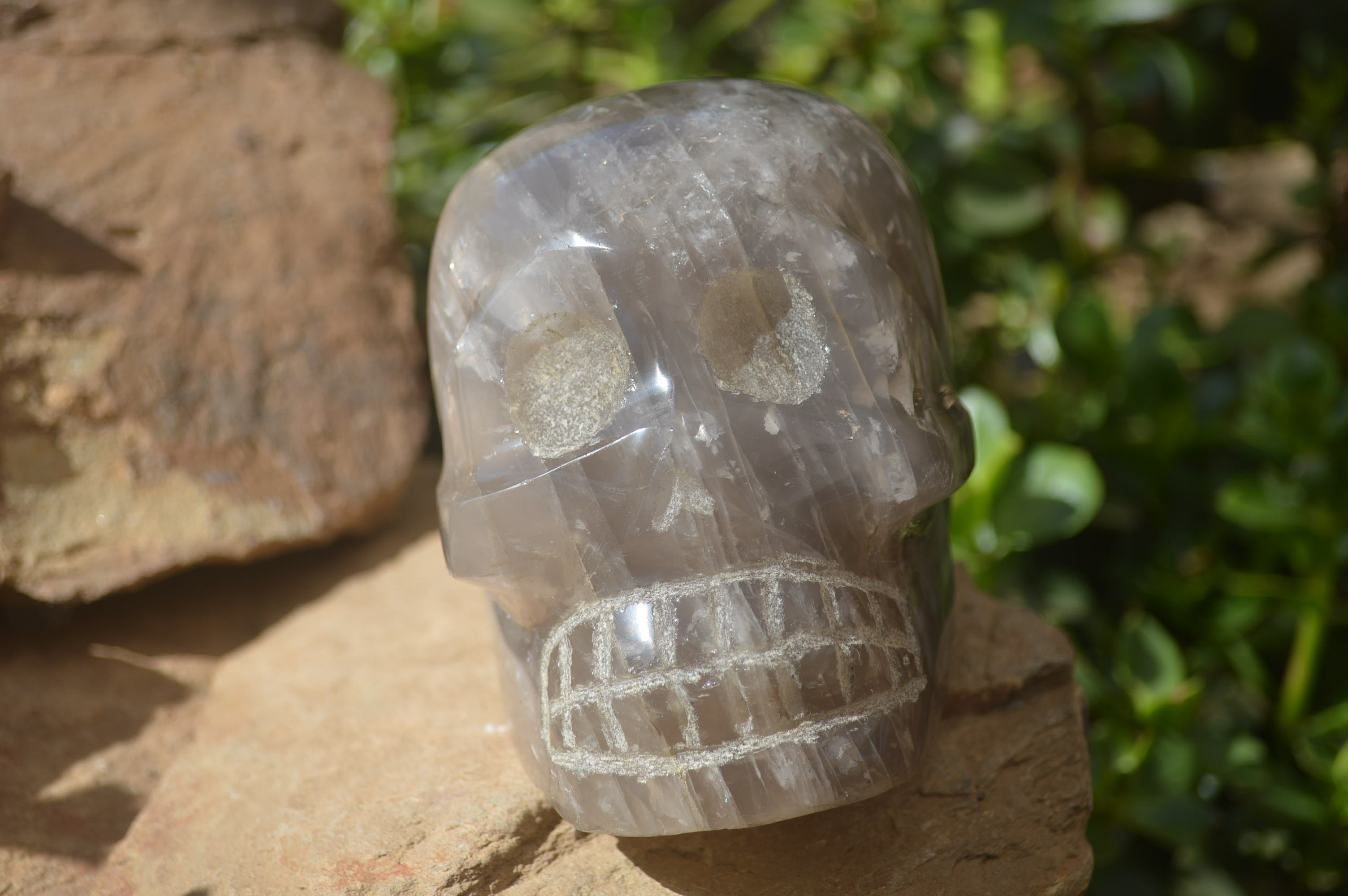 Hand Made Smokey Quartz Skull Carving x 1 From Madagascar - Toprock Gemstones and Minerals 