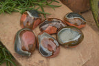 Polished On One Side Polychrome Jasper Nodules x 6 From Mahajanga, Madagascar - Toprock Gemstones and Minerals 