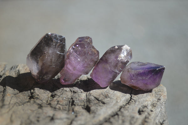 Natural Smokey Window Amethyst Crystals x 0.7 Kg Lot From Chiredzi, Zimbabwe