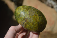 Polished Green Opal Standing Free Forms x 3 From Antsirabe, Madagascar - Toprock Gemstones and Minerals 