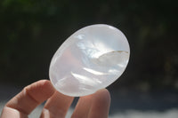 Polished Girasol Pearl Quartz Palm Stones x 12 From Ambatondrazaka, Madagascar - Toprock Gemstones and Minerals 