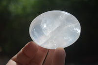 Polished Girasol Pearl Quartz Palm Stones x 12 From Ambatondrazaka, Madagascar - Toprock Gemstones and Minerals 