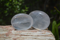 Polished Girasol Pearl Quartz Palm Stones x 12 From Ambatondrazaka, Madagascar - Toprock Gemstones and Minerals 