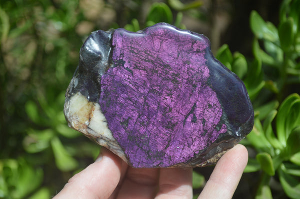 Polished On One Side Metallic Purpurite Specimens x 4 From Namibia - Toprock Gemstones and Minerals 