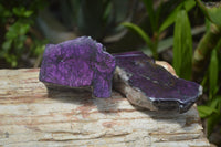 Polished On One Side Metallic Purpurite Specimens x 4 From Namibia - Toprock Gemstones and Minerals 