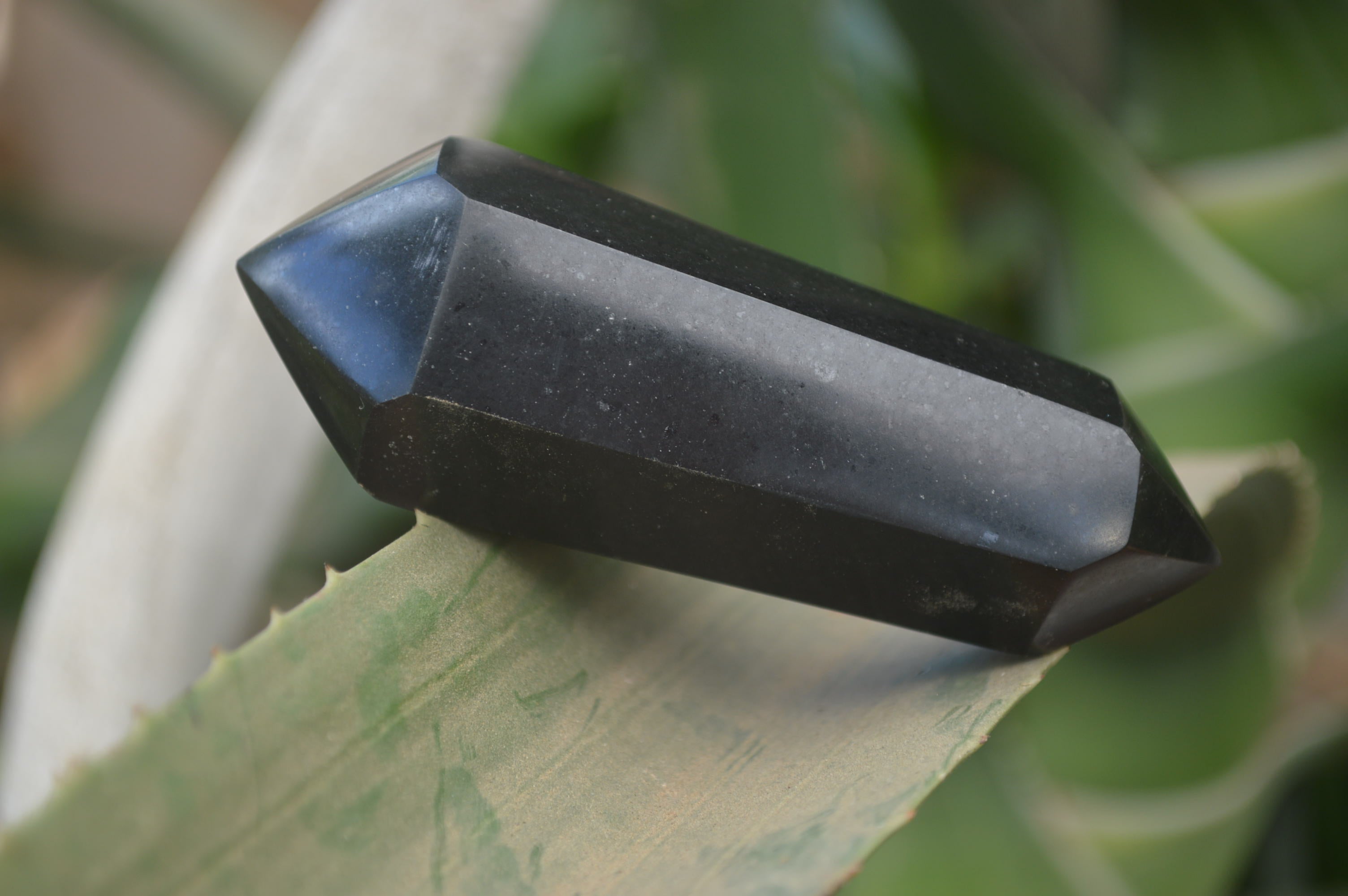 Polished Double Terminated Black Basalt Points x 12 From Madagascar - Toprock Gemstones and Minerals 