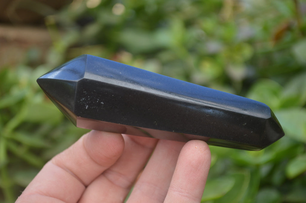 Polished Double Terminated Black Basalt Points x 12 From Madagascar - Toprock Gemstones and Minerals 