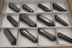 Polished Double Terminated Black Basalt Points x 12 From Madagascar - Toprock Gemstones and Minerals 