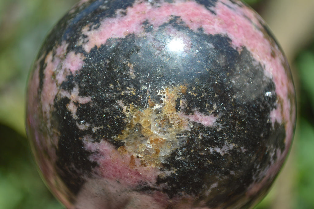Polished Rhodonite Spheres x 2 From Madagascar - Toprock Gemstones and Minerals 