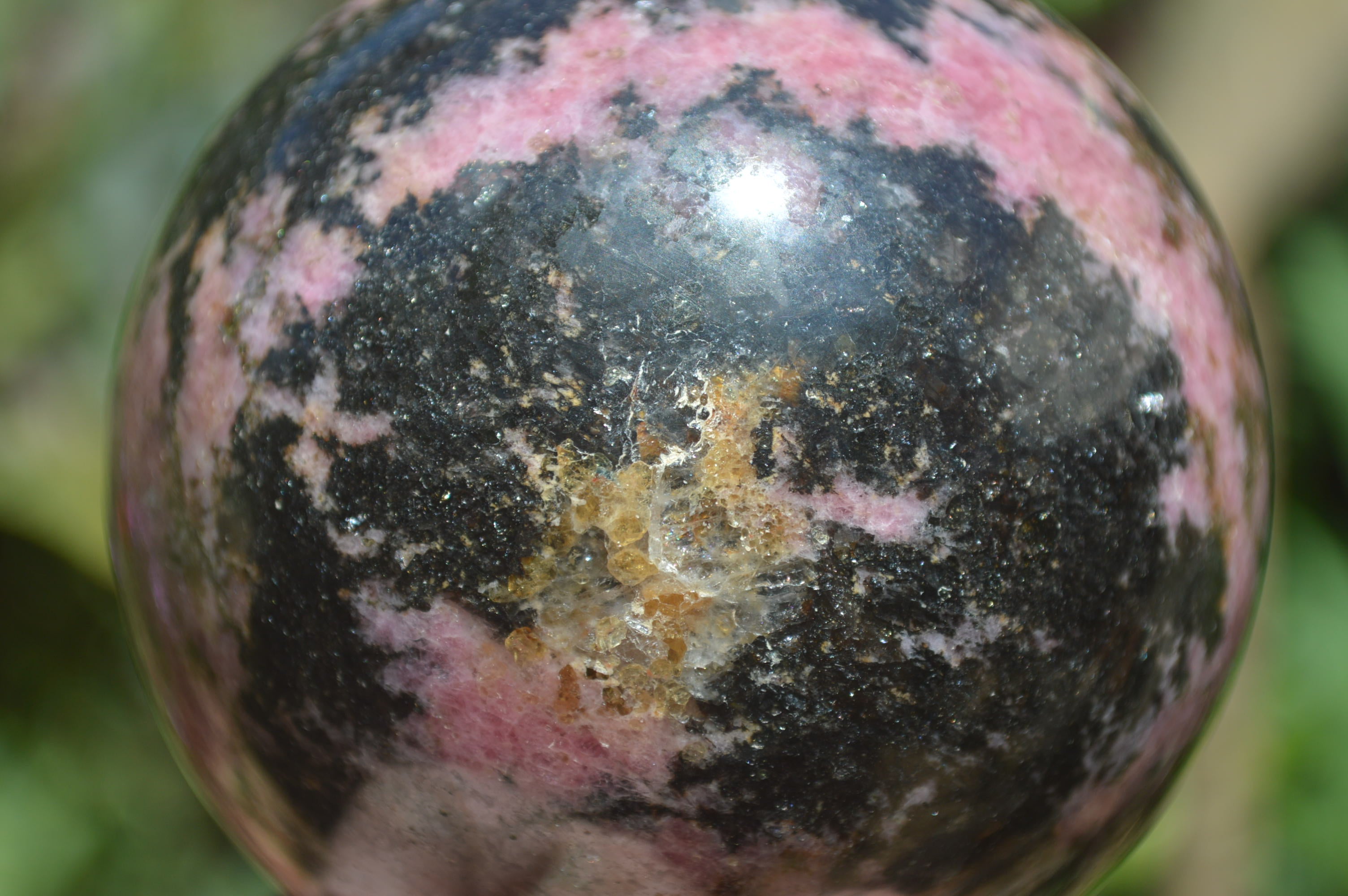 Polished Rhodonite Spheres x 2 From Madagascar - Toprock Gemstones and Minerals 