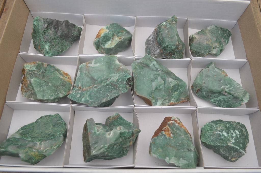 Natural Jade Cobbed Specimens x 12 From Swaziland - Toprock Gemstones and Minerals 