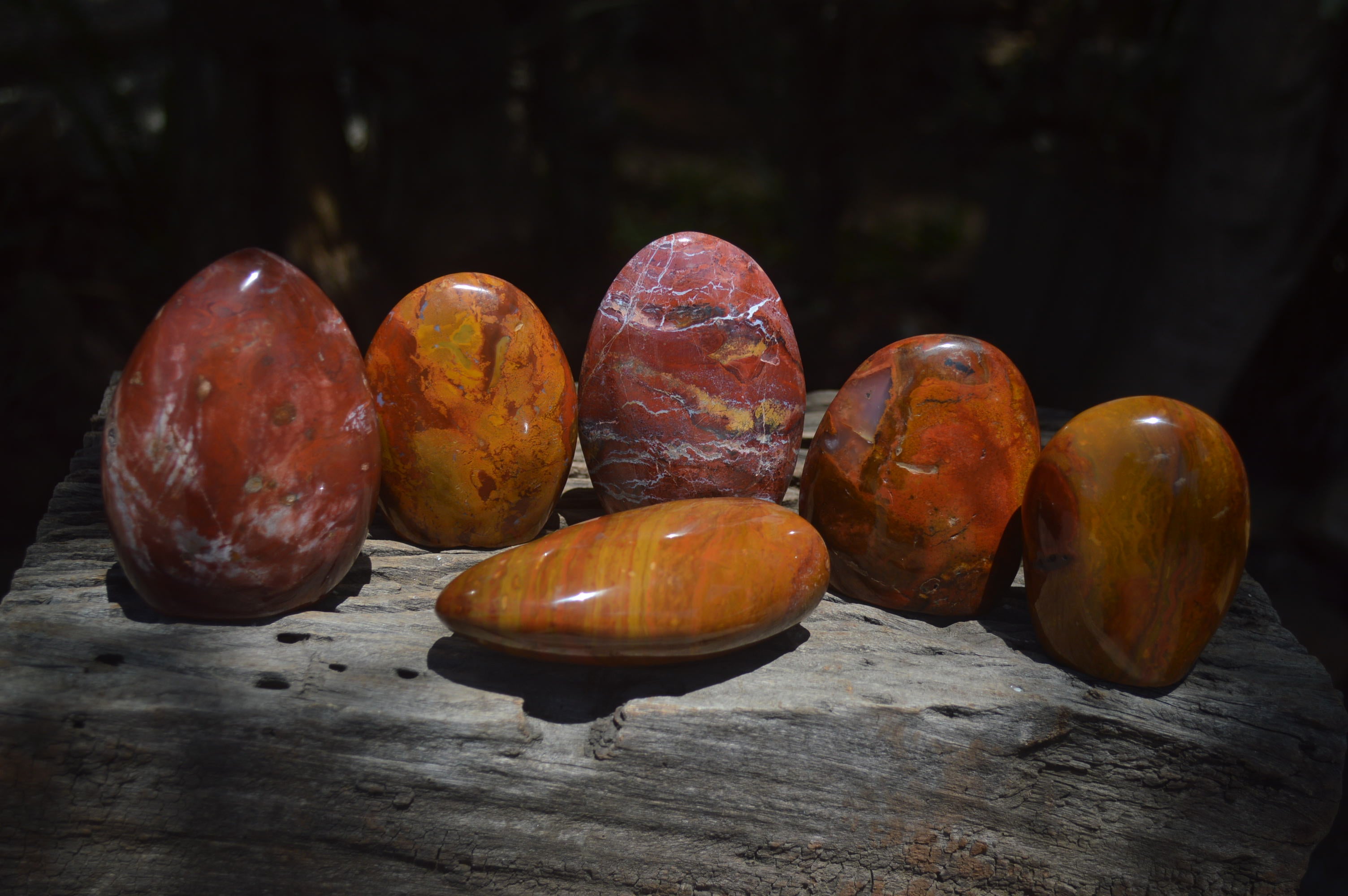 Polished Red Jasper Standing Free Forms x 6 From Madagascar - Toprock Gemstones and Minerals 