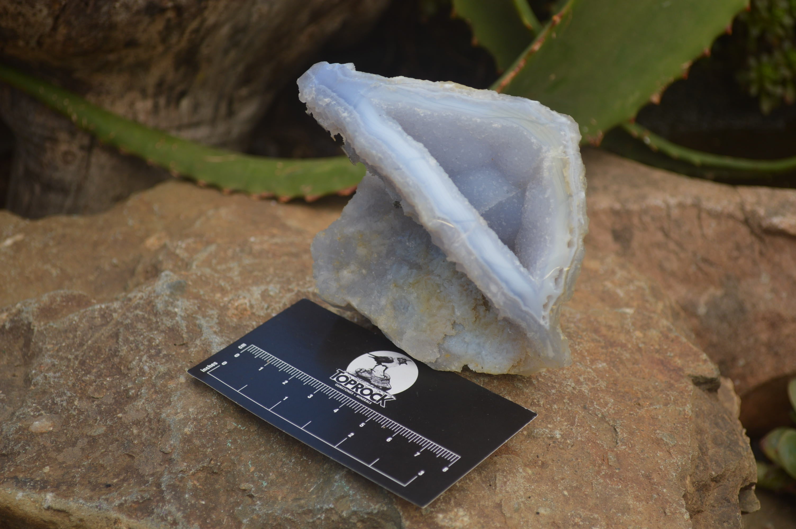 Polished On One Side Blue Lace Agate Geode Specimens x 3 From Malawi - Toprock Gemstones and Minerals 