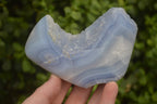 Polished On One Side Blue Lace Agate Geode Specimens x 3 From Malawi - Toprock Gemstones and Minerals 