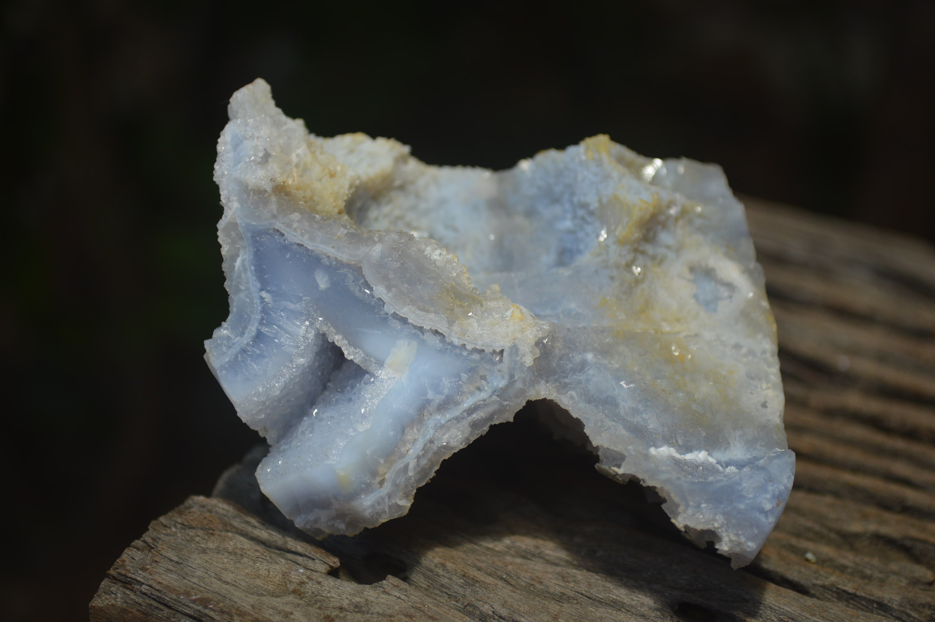 Polished On One Side Blue Lace Agate Geode Specimens x 3 From Malawi - Toprock Gemstones and Minerals 