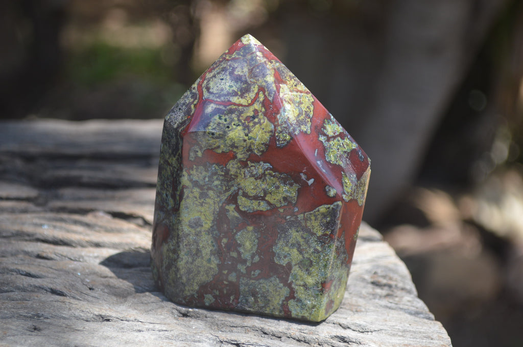 Polished Dragon Bloodstone Points x 3 From Tshipise, South Africa - Toprock Gemstones and Minerals 