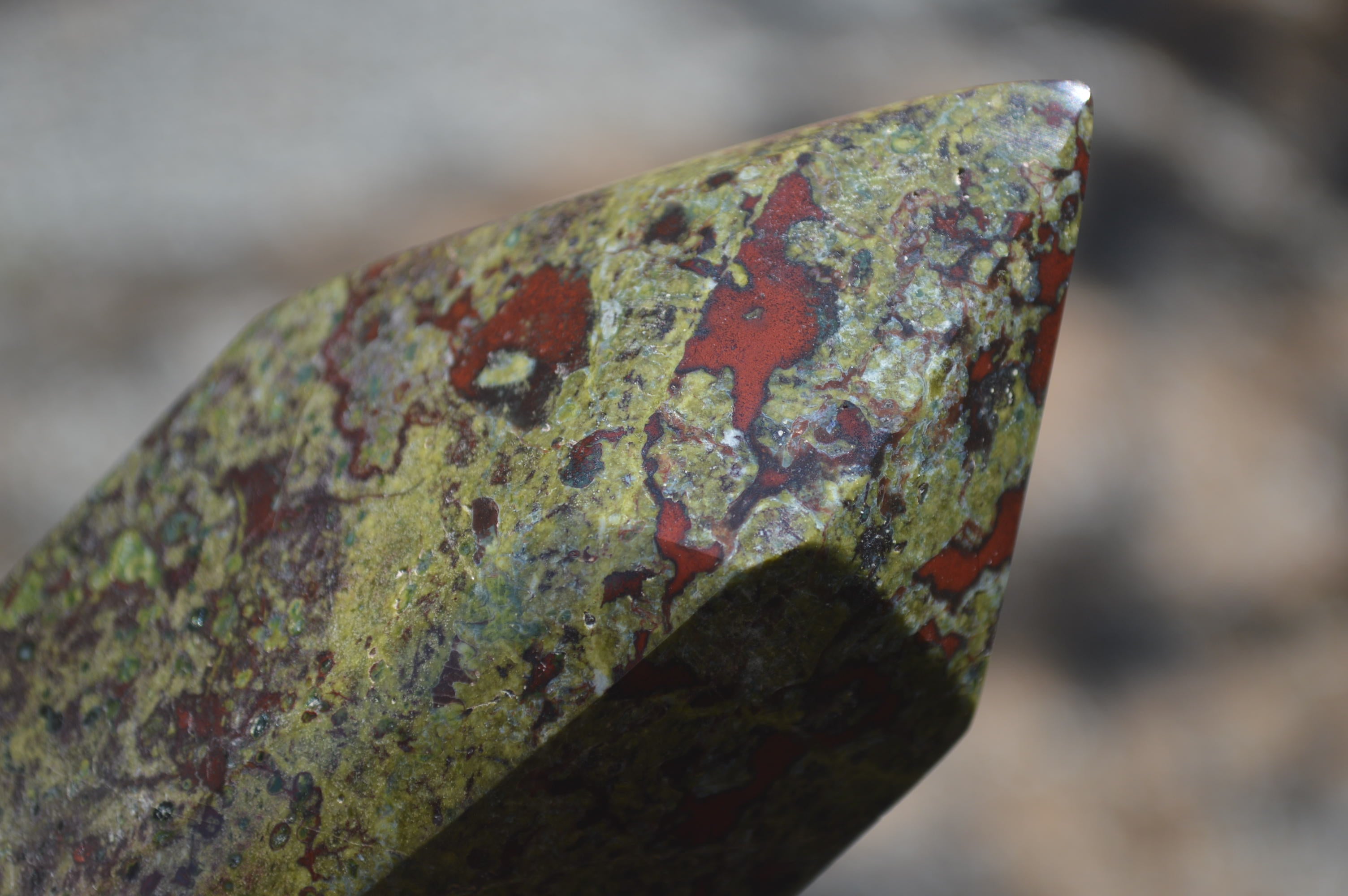 Polished Dragon Bloodstone Points x 3 From Tshipise, South Africa - Toprock Gemstones and Minerals 