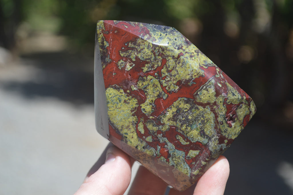 Polished Dragon Bloodstone Points x 3 From Tshipise, South Africa - Toprock Gemstones and Minerals 
