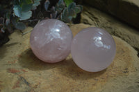 Polished Star Rose Quartz Spheres x 3 From Madagascar - Toprock Gemstones and Minerals 