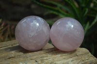 Polished Star Rose Quartz Spheres x 3 From Madagascar - Toprock Gemstones and Minerals 