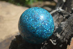 Polished Chrysocolla Conglomerate Spheres x 2 From Congo - Toprock Gemstones and Minerals 