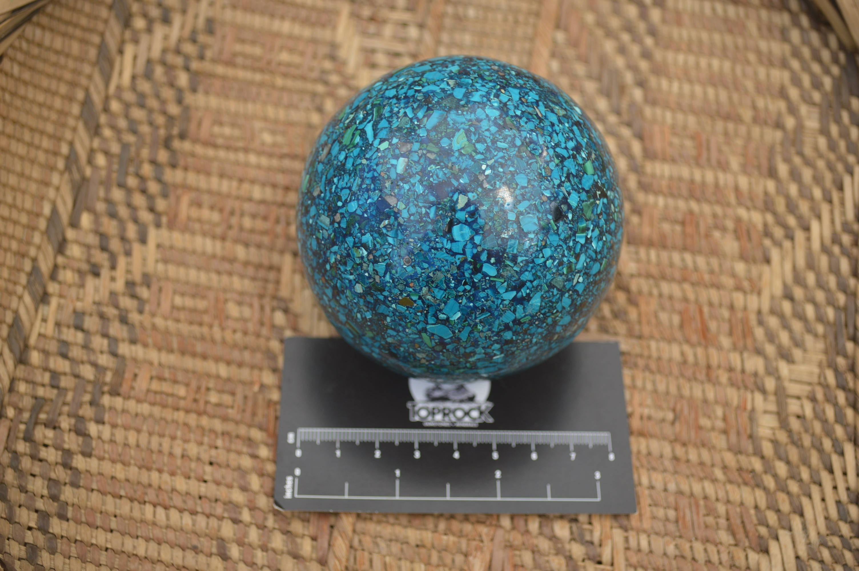 Polished Chrysocolla Conglomerate Spheres x 2 From Congo - Toprock Gemstones and Minerals 