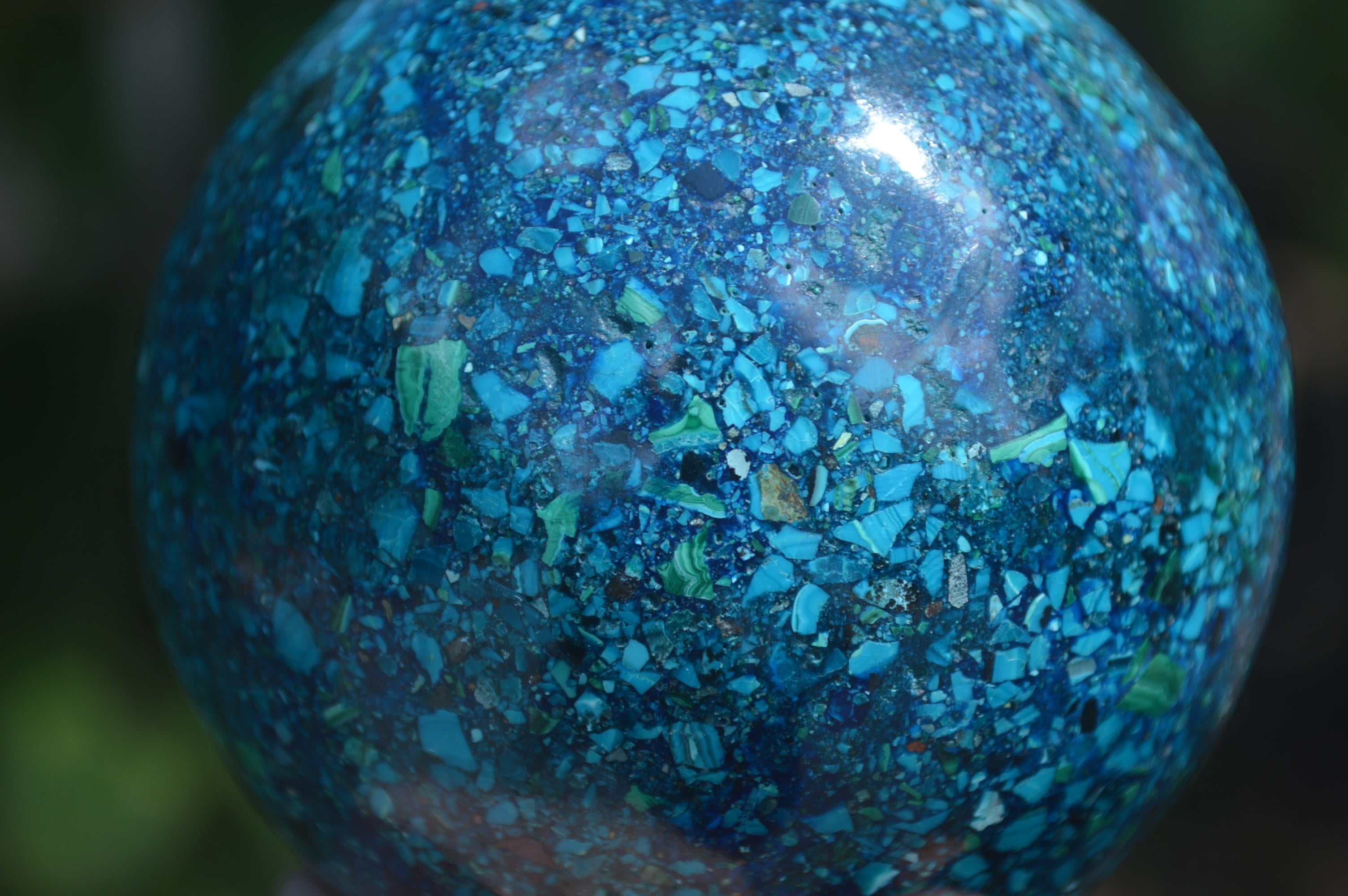 Polished Chrysocolla Conglomerate Spheres x 2 From Congo - Toprock Gemstones and Minerals 