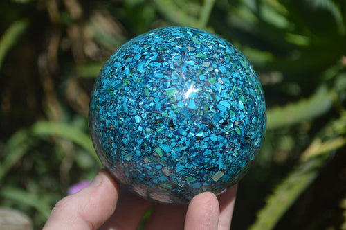 Polished Chrysocolla Conglomerate Spheres x 2 From Congo - Toprock Gemstones and Minerals 