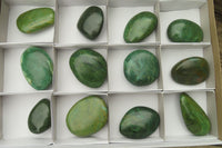 Polished Emerald Verdite Galet - Palmstones x 12 From Zimbabwe - Toprock Gemstones and Minerals 