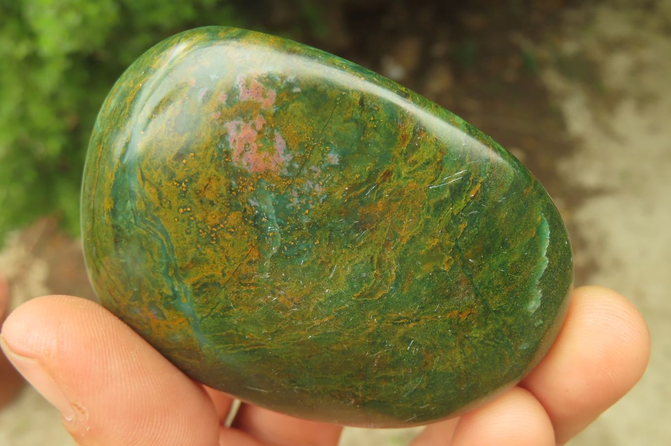 Polished Emerald Verdite Galet - Palmstones x 12 From Zimbabwe - Toprock Gemstones and Minerals 
