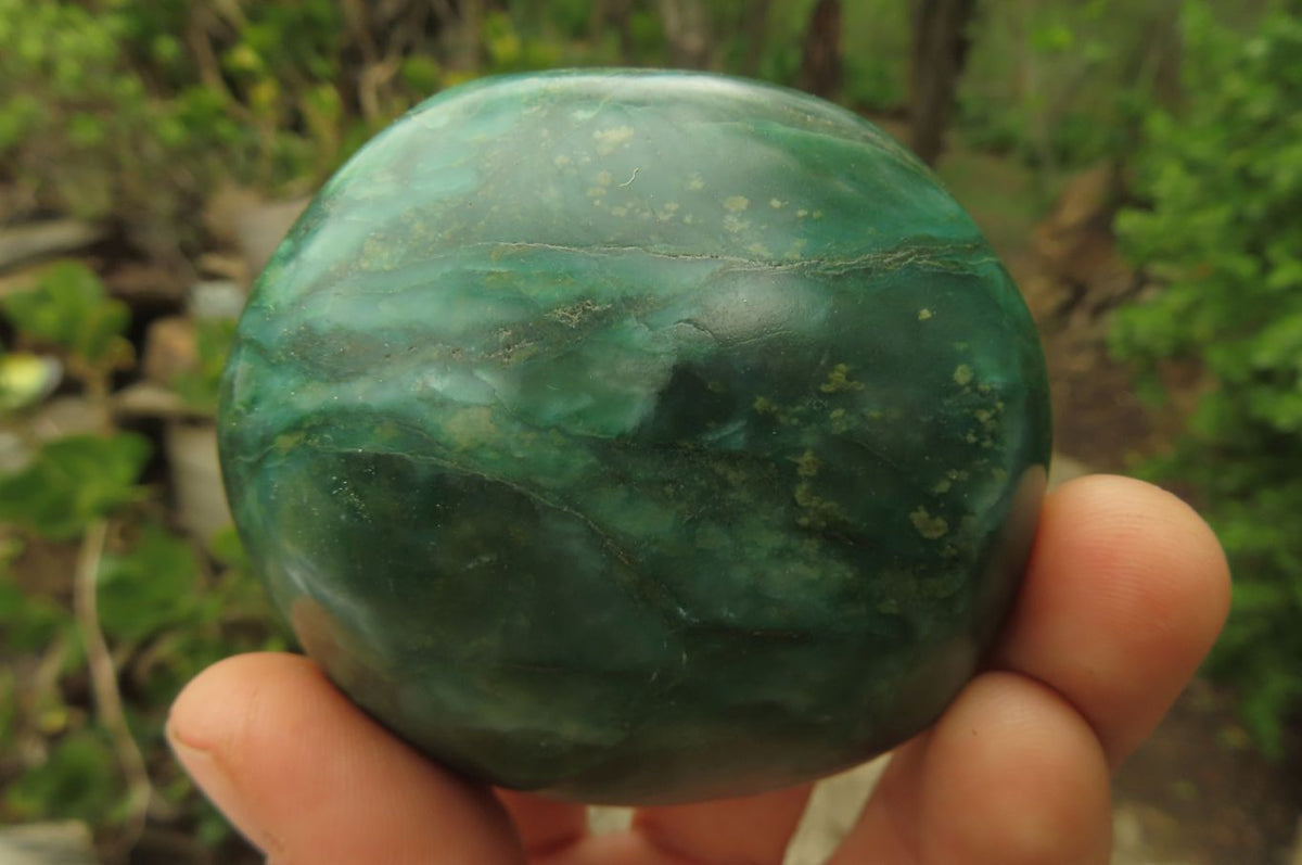 Polished Emerald Verdite Galet - Palmstones x 12 From Zimbabwe - Toprock Gemstones and Minerals 