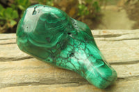 Polished Flower Banded Malachite Free Forms x 3 From Congo - Toprock Gemstones and Minerals 