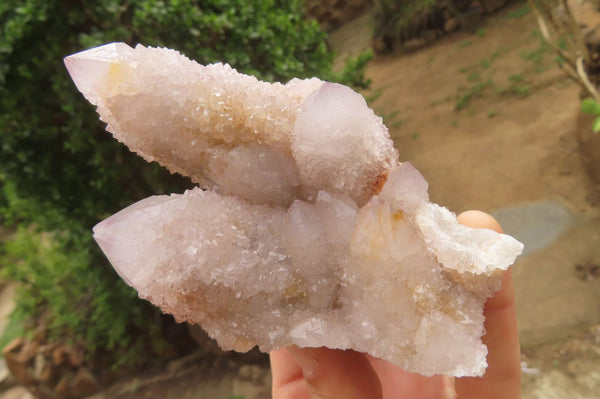 Natural Long Fingered Ametrine Spirit Quartz Clusters x 3 From Boekenhouthoek, South Africa - Toprock Gemstones and Minerals 