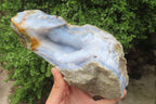 Natural XL Blue Lace Agate Geode Specimens x 2 From Nsanje, Malawi - Toprock Gemstones and Minerals 